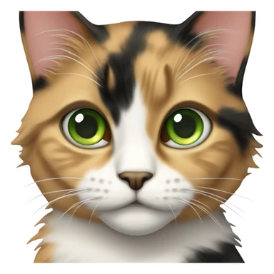 Green eyes Calico Cat Full Body sticker