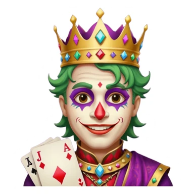 crazy colorful human jolly joker from poker, medieval, vintage, king sticker
