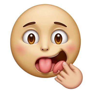 emoji choking itself with tongue out and looking up sticker
