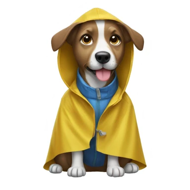 Dog with rain coat sticker