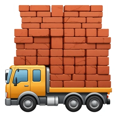 A truck with a huge amount of bricks sticker
