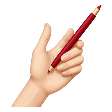 the hand writes with a dark red pen sticker