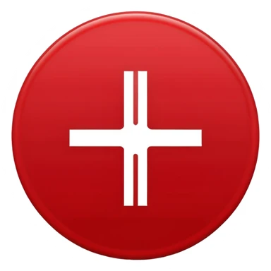 Front-facing medical cross symbol inside a simple circle, minimal line-art, clean modern style, straight angle, simple outlines, no background, transparent, represents “health / medical challenges / difficulty sticker