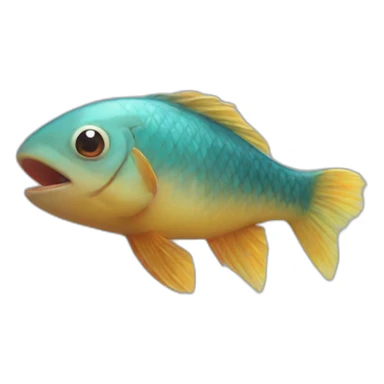 Fish running after a monkey sticker