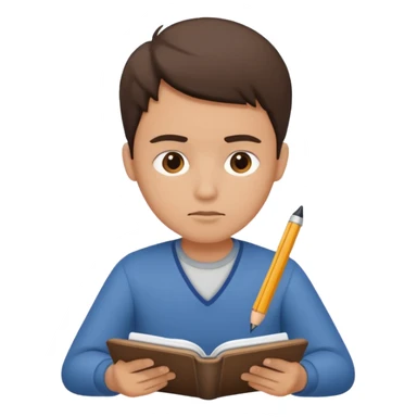 persona cuaderno apuntando sticker