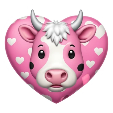 ultra realistic pink cow print heart sticker