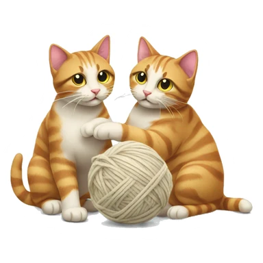 Two cats playing with ball of wool sticker