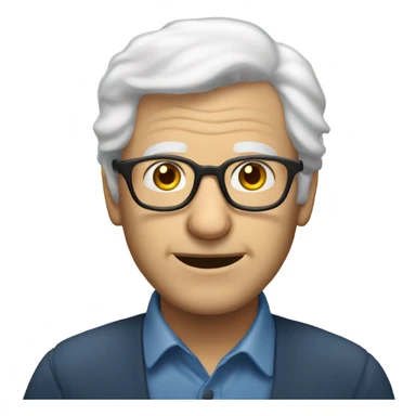 Old man glasses balding white hair sticker