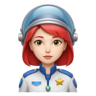 cute female spaceship captain portrait, head and shoulders only, futuristic uniform, captain badge, confident expression, 3D cartoon, mobile game icon style, clean background, no text, no watermark
 sticker