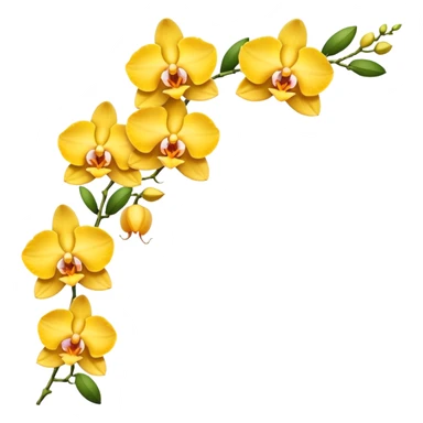Yellow side facing orchid flower of indian wedding garland sticker