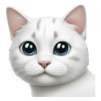 White cat with black spot on face sticker
