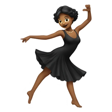 Lady dancing with black dress sticker