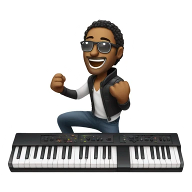 cocky keyboard player sticker