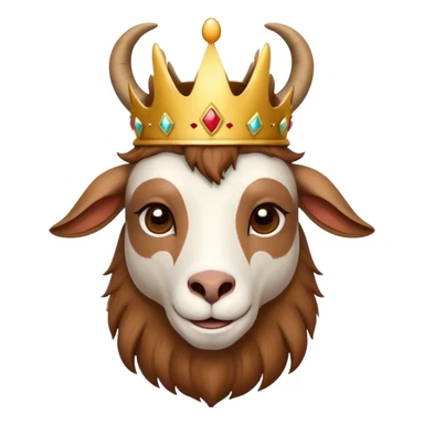 goat with a crown on its head sticker