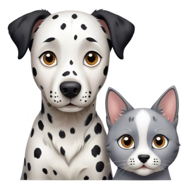 Dalmatian with a Belgium shepherd and a gray cat sticker
