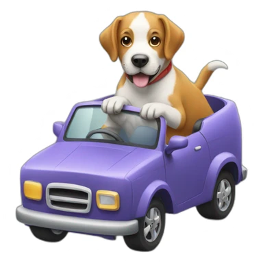 Dog riding car sticker
