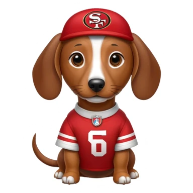 Dachshund with 49er gear  sticker