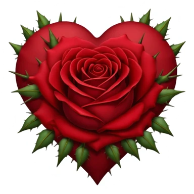 heart with a dark rose and thorns sticker