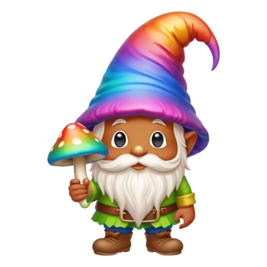 Psychedelic rainbow colored Gnome with a large mushroom  sticker