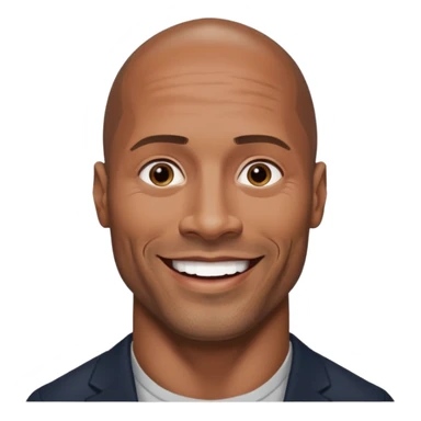 Dwayne Johnson with dark brown hair sticker