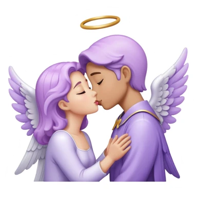 Pastel purple angel love kiss sticker
