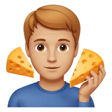 white guy with light brown hair cheddar cheese sticker
