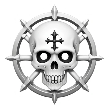 Wiz 101 casting sigil black and white death skull   inspired school sticker