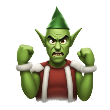 Angry elf with a fist sticker