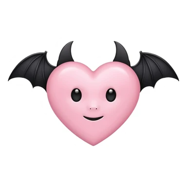 Light pink heart black bat in the center sticker