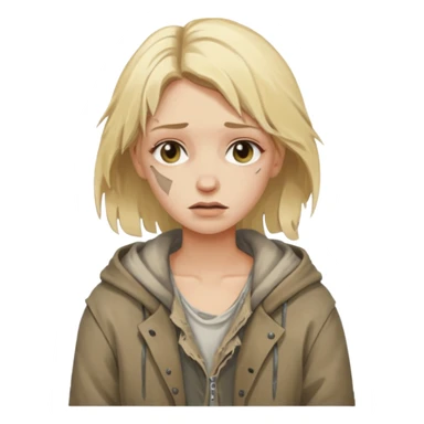 a homeless blonde woman sticker