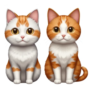 3 different coloured tiny short haired cats, including a dark brown tabby and white cat, and a dark grey and white and a ginger and white sticker