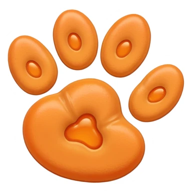 a very light pale pastel apricot orange pawprint sticker