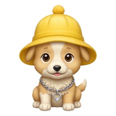 puppy yellow dog with hat yellow sticker
