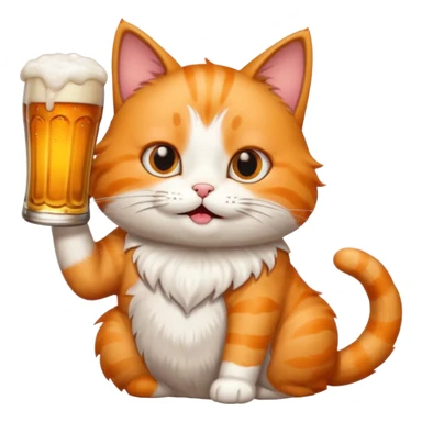 Cat drink beer sticker
