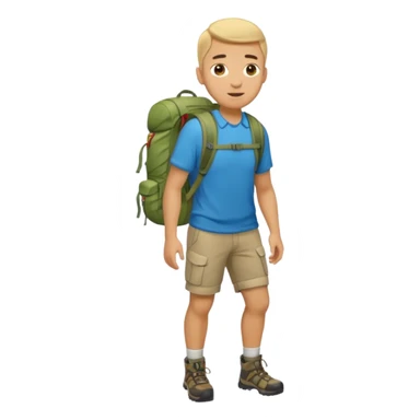 ligth man with backpack and hiking clothes, full body sticker