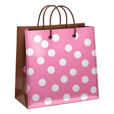 pink and brown polka dot shopping bags sticker