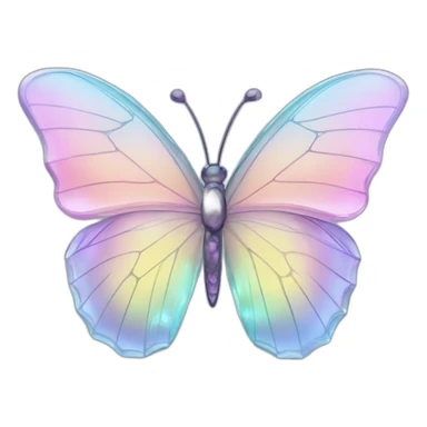 Pastel iridescent glass crystal butterfly sticker