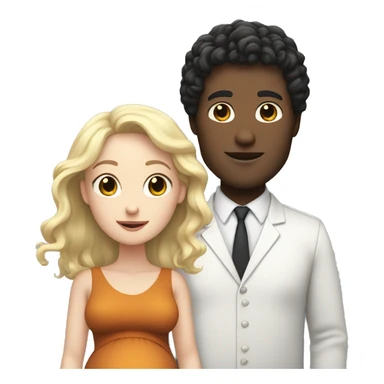 A white-skinned man with curly black hair and a pregnant white-skinned woman with shoulder-length, slightly blonde hair. sticker