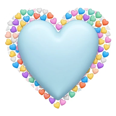 white heart with a pastel confetti sticker