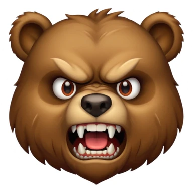 Angry bear head sticker