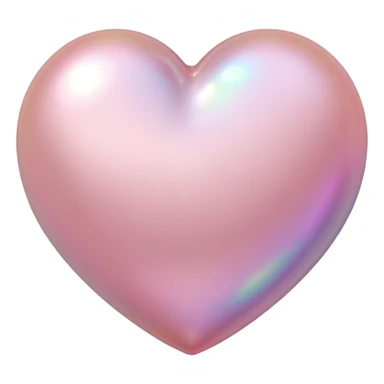 Pale pink heart with pale pink pearls around it  sticker