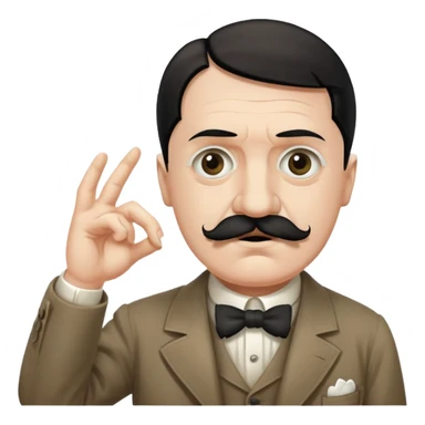 Adolf hitler with a Charlie Chaplin mustache throwing up CK sticker