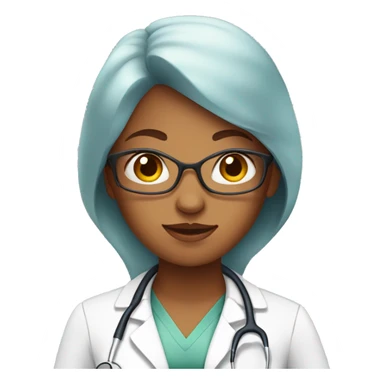 Woman doctor with scarlet hair wearing stethoscope without glasses  sticker
