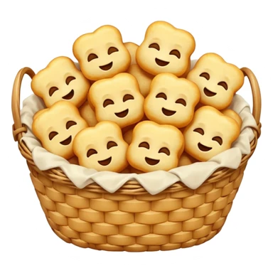 A basket full of sleeping fried cheese curds with emoji sleepy faces on each curd sticker