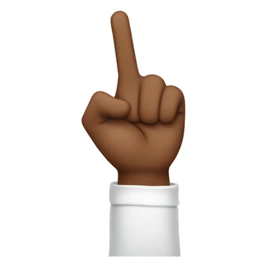 brown hand with pointer finger and thumb up like a peace sign sticker