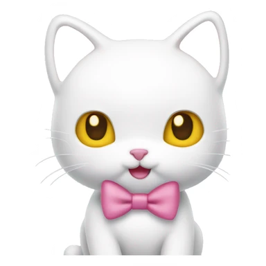 Hello kitty sanrio white cat with a pink bow and yellow nose sticker