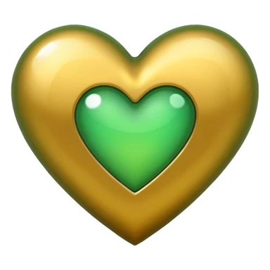 heart with golden and green colours sticker