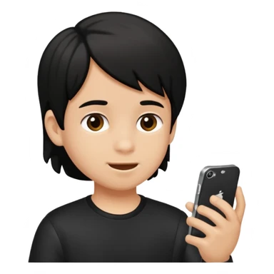 un niño de entre 3 - 10 años jugando con su celular (pelo negro) sticker