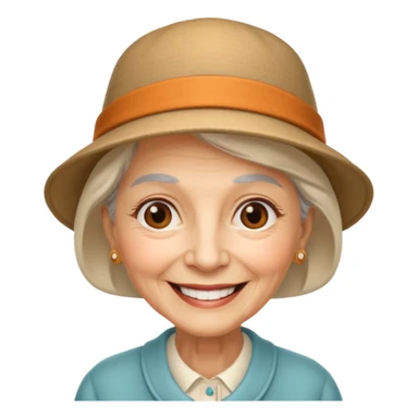 elderly women with hats sticker
