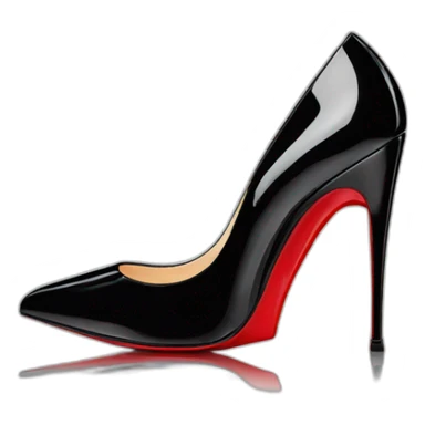 One WEDGE heel LOUBOUTIN black PATENT sticker